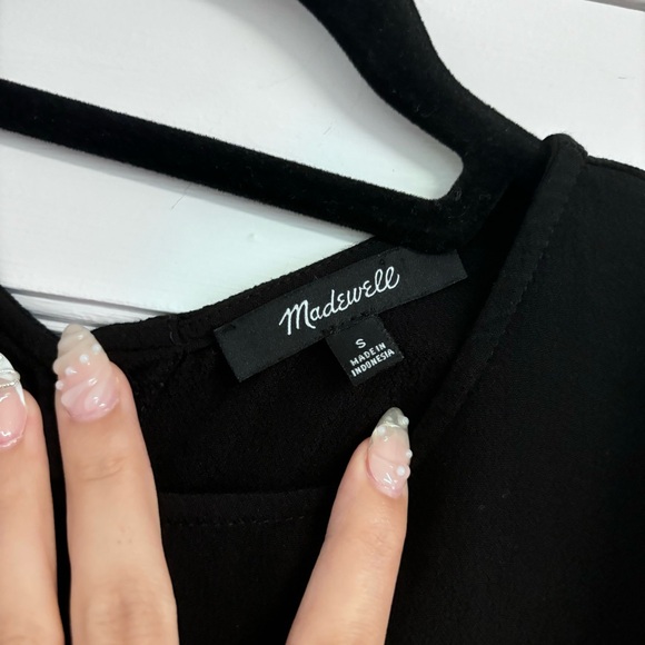 Madewell Crewneck Button-Back Easy Dress Black Small - Picture 4 of 7